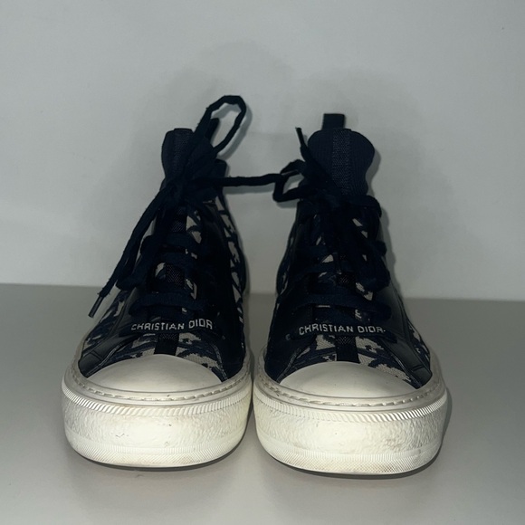 Christian Dior Walk'n'Dior Deep Blue Oblique Technical Mesh High Top Sneakers - Picture 5 of 12